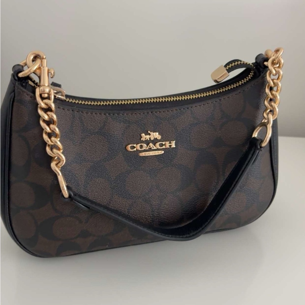 Coach Mini Bags Brown and Black with Leather Trim - Picture 2 of 2